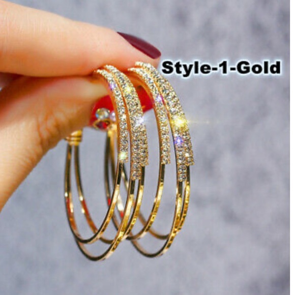 NEW 18k Gold Plated Hoop Earrings - Picture 4 of 5